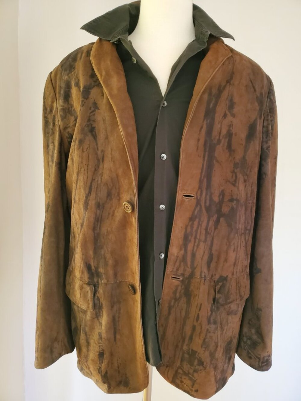 Zegna suede leather jacket Blazer Black brown gray 58 large XL 2XL 3XL overshirt